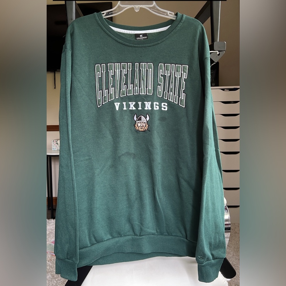 Cleveland State Vikings Green Sweatshirt Size XXL